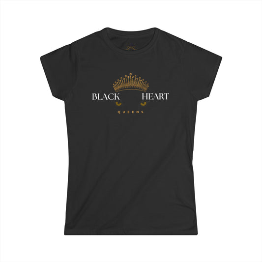 Women Black Heart Queens Eyes T-shirt